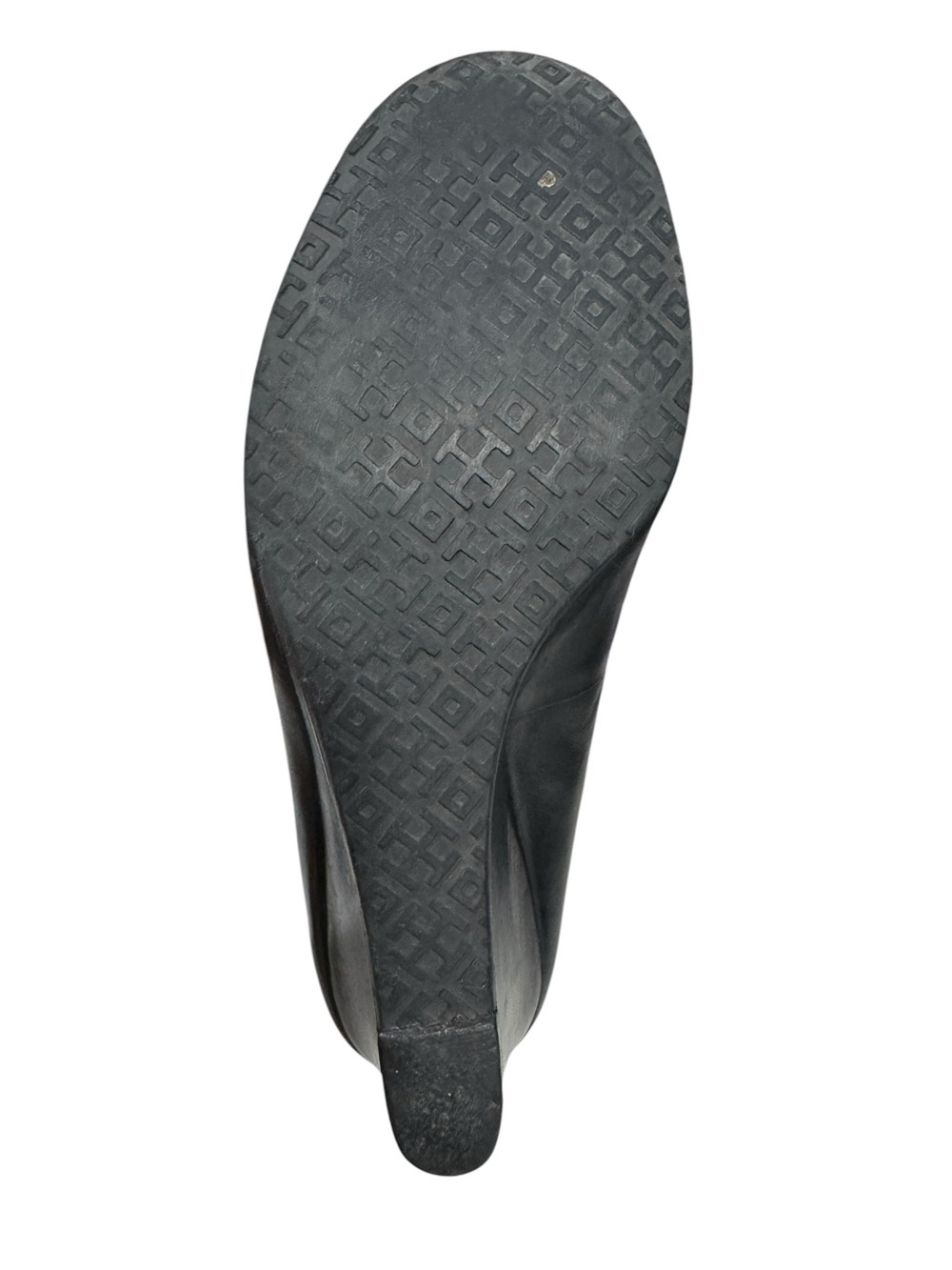 Tory Burch Black Leather Flats with Gold Logo Medallion - Picture 11 of 12